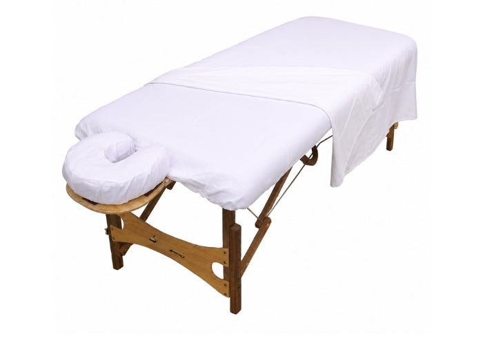 Massage table Sheet Set / Fitted / Flannel /Three Piece WHITE