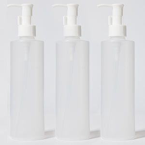 Three pump bottles supplied with the 3 bottle massage oil warmer