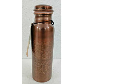 Ayurveda Copper Brown Art Drink Bottle 750ml