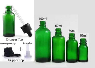 Green Essential Oil Bottles
